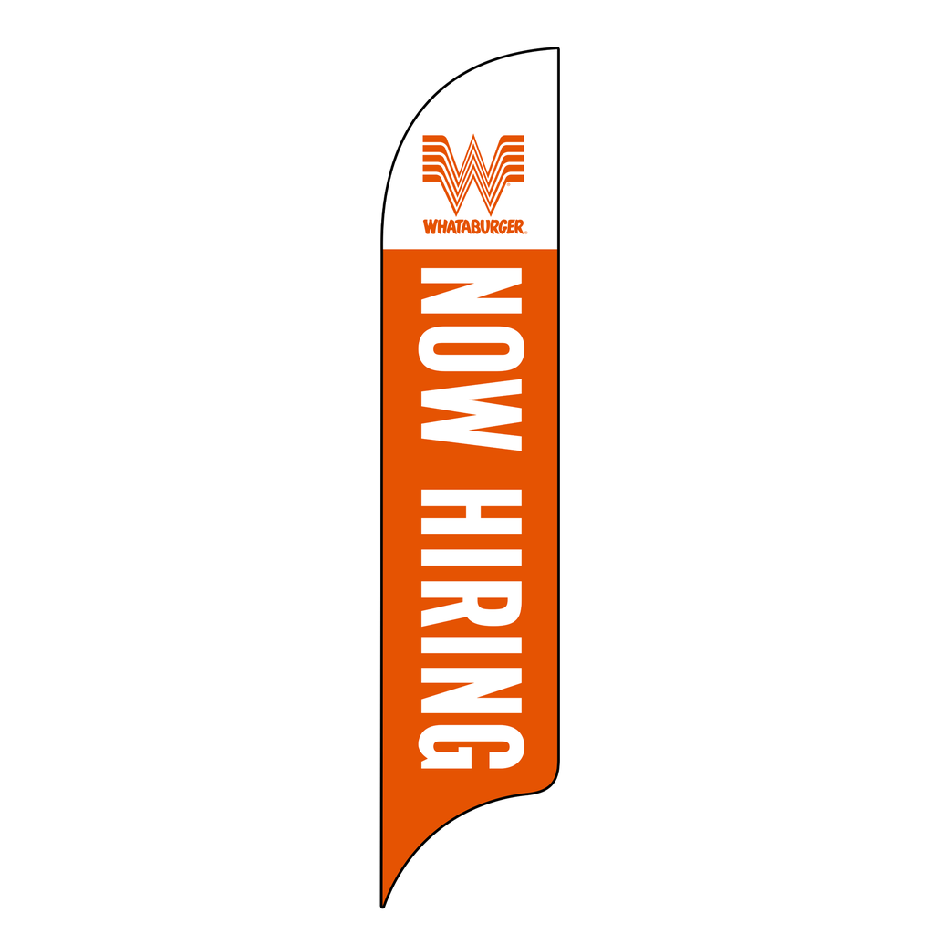 15' Whataburger Now Hiring orange AdverSail Flag