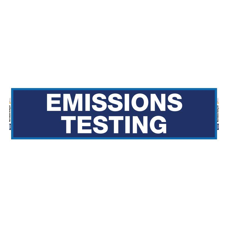 2' x 8' FullSpeed Automotive Blue Emissions Testing Mesh Bay Banner (single-sided)