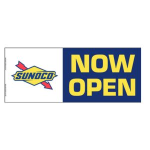4' X 10' Sunoco Blue Now Open Vinyl Banner 
