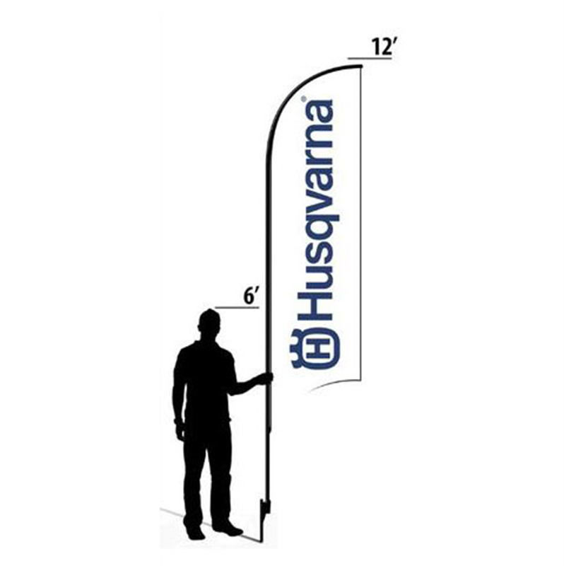 12' Husqvarna White AdverSail Flag